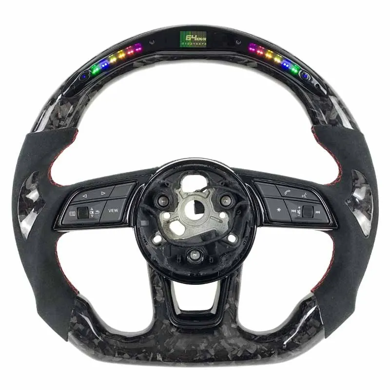 Volant carbone Audi A4 et A5 B9 S line à LED, vue 4 sur 6