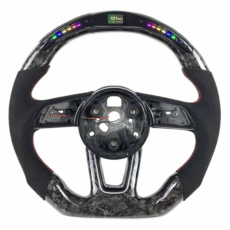 Volant carbone Audi A4 et A5 B9 S line à LED, vue 5 sur 6