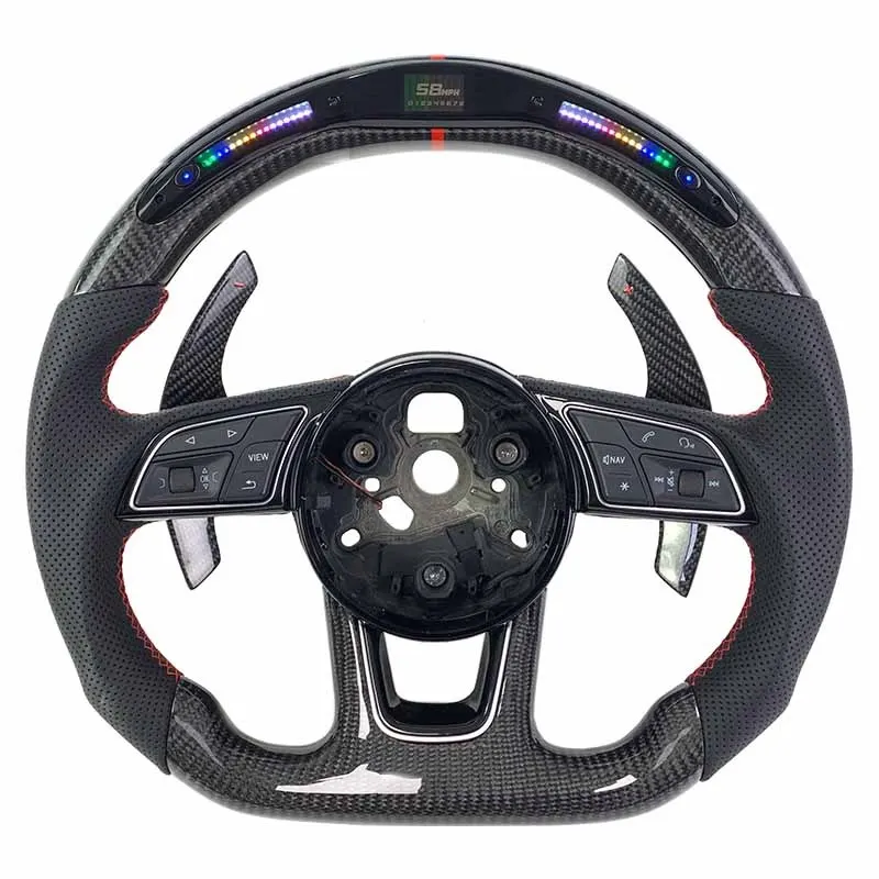Volant carbone Audi A4 et A5 B9 S line à LED, vue 6 sur 6