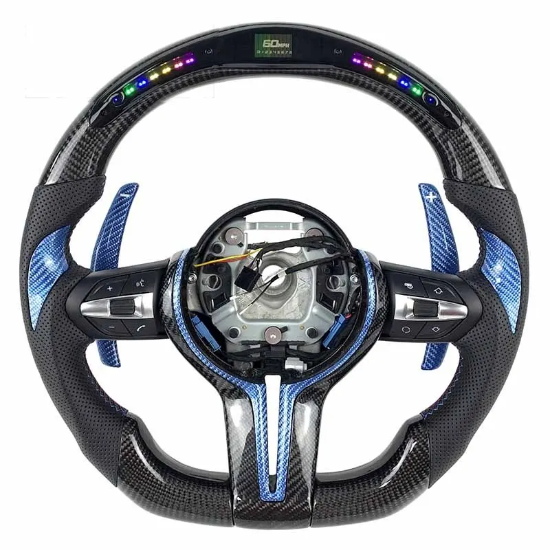 Volant carbone BMW Série 3 F30 et Série 4 F32 à LED, vue 3 sur 6