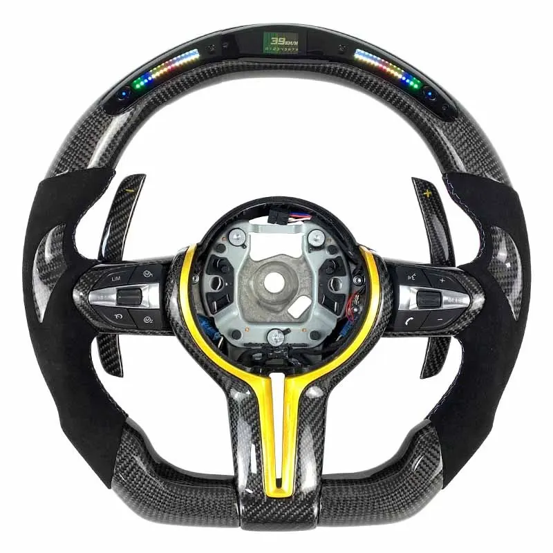 Volant carbone BMW Série 3 F30 et Série 4 F32 à LED, vue 5 sur 6