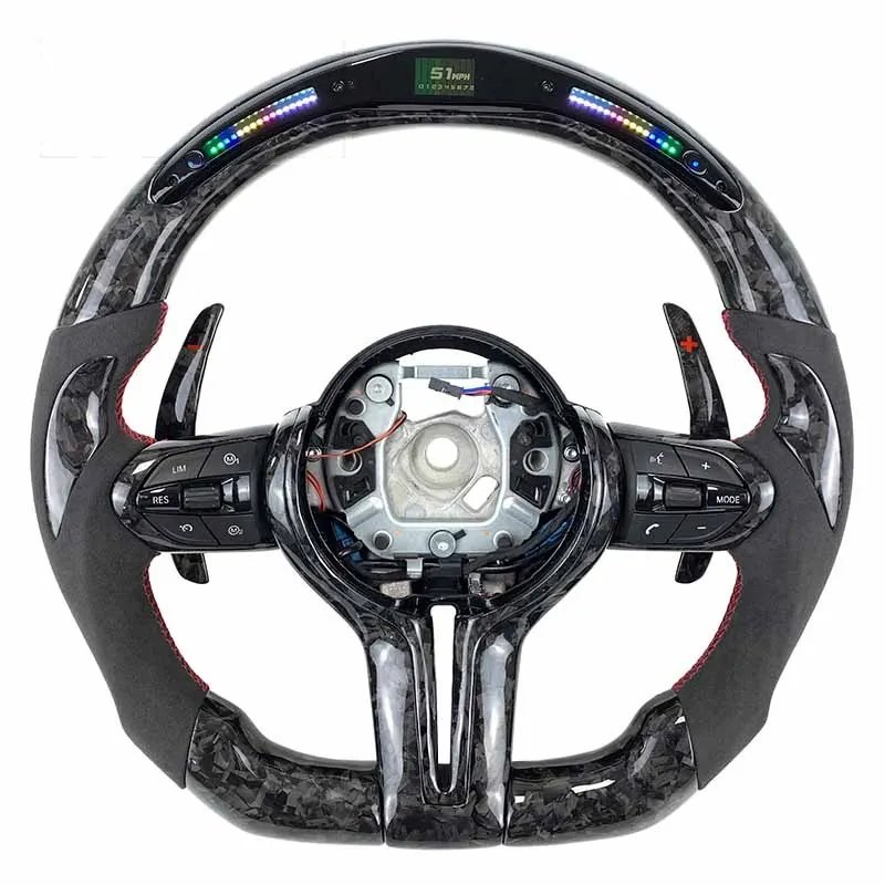 Volant carbone BMW Série 3 F30 M Sport à LED, vue 5 sur 6