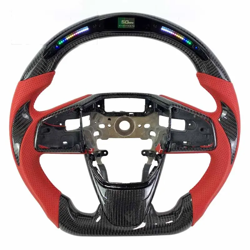 Volant carbone Honda Civic 10 FC à LED, vue 2 sur 6