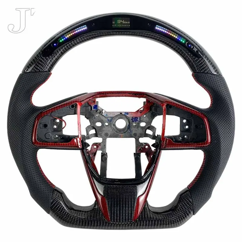 Volant carbone Honda Civic 10 FC à LED, vue 3 sur 6