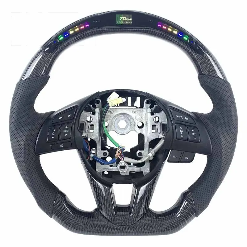 Volant carbone Mazda 3 BM et BN à LED, vue 5 sur 6