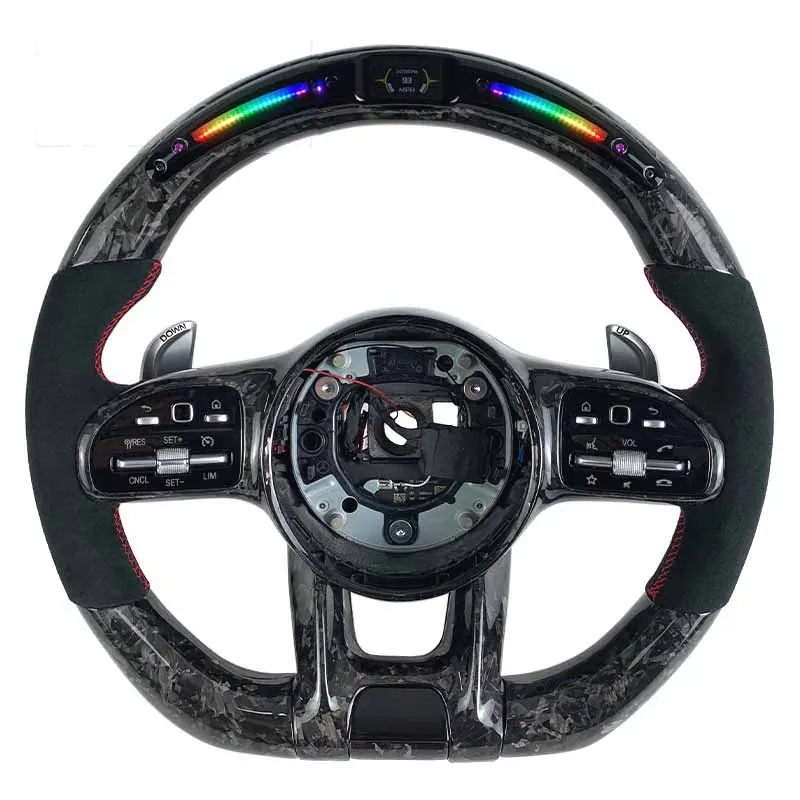 Volant carbone Mercedes AMG W177, W205 et W213 à LED, vue 6 sur 6