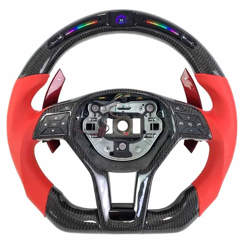 Volant carbone Mercedes Classe C W204 et Classe E à LED, vue 6 sur 6