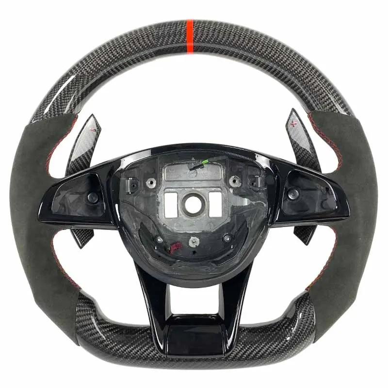 Volant carbone Mercedes W205, W213 et W222 à LED, vue 3 sur 6