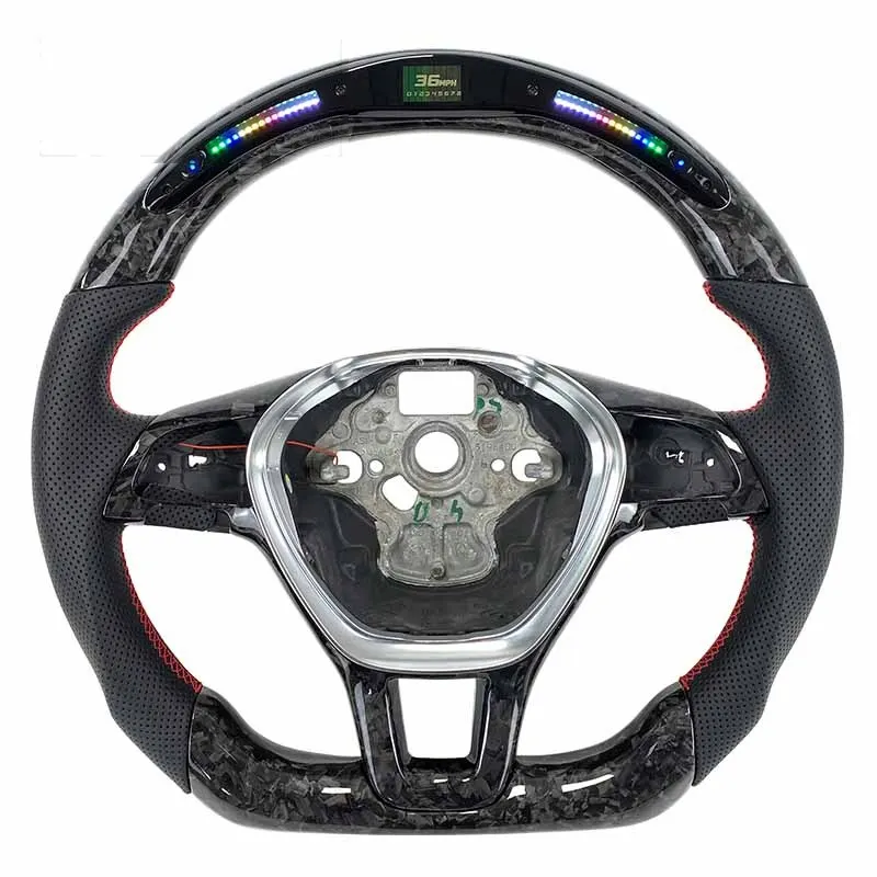 Volant carbone Volkswagen Golf 7 et Tiguan à LED, vue 5 sur 6